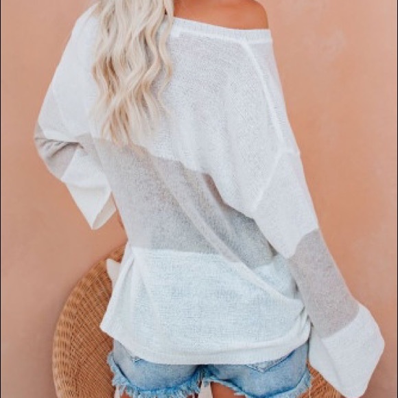 ๐ค Cute Gray Colorblock Knit Top! ๐ Size M - Picture 4 of 11